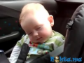 Cute baby fighting sleep