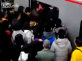 This poor guy just wanted to get off the train!