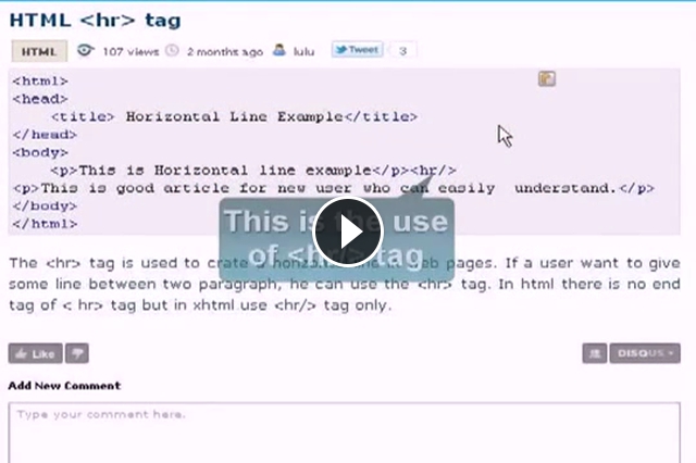 HTML Tutorial - hr Tag - Education Videos